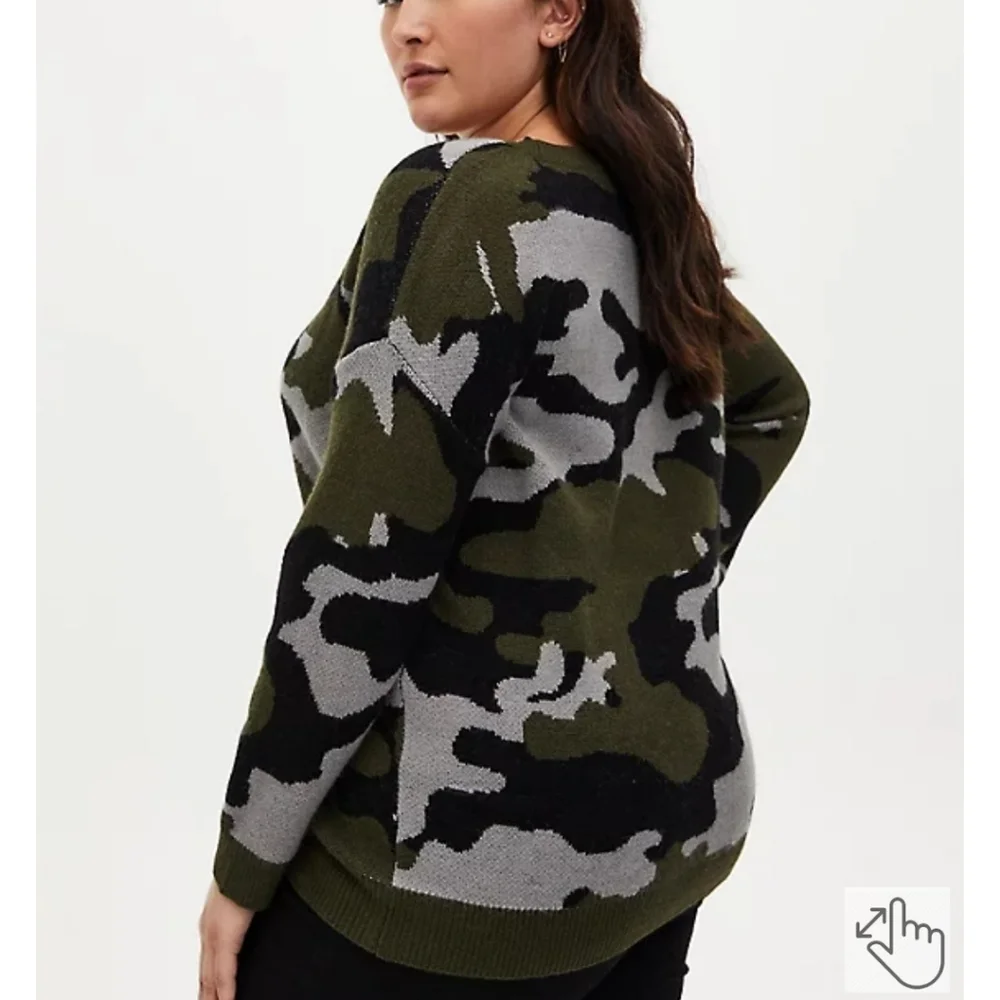 Torrid Camo Jacquard Crew Neck Sweater